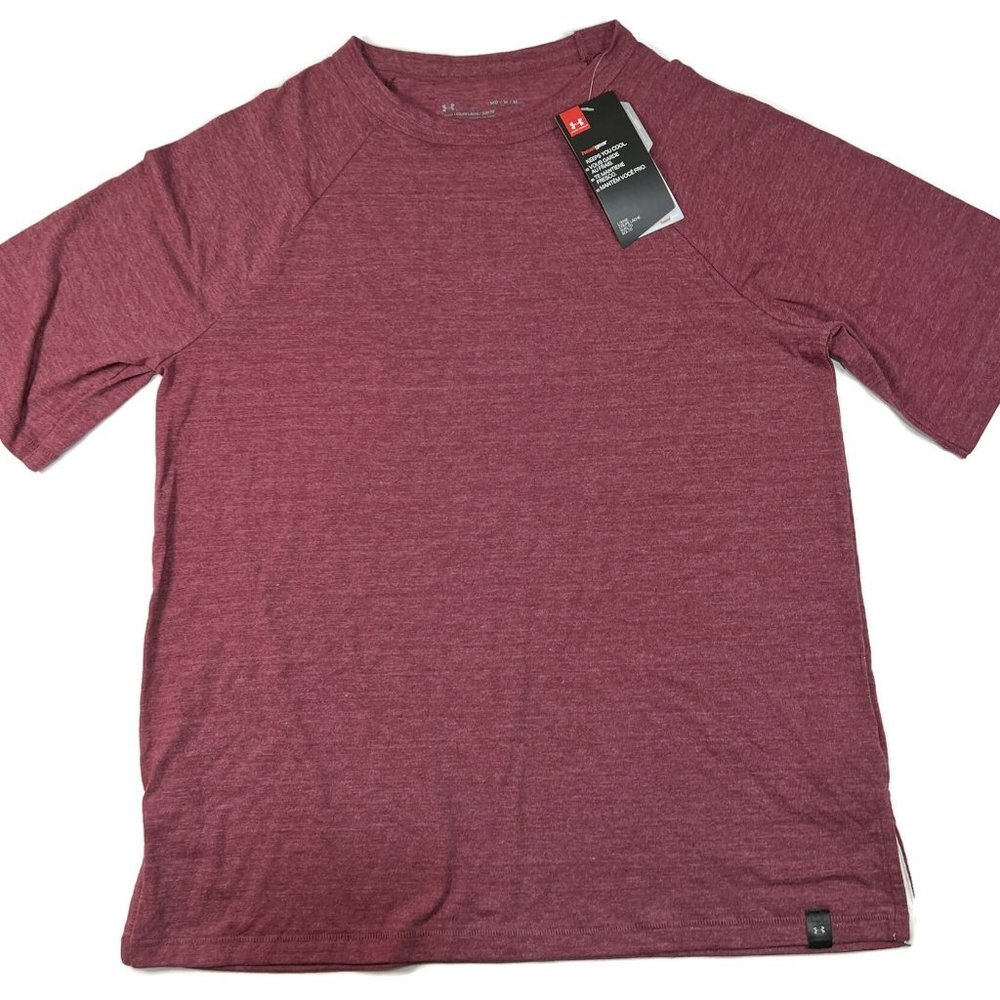 Under Armour Mens T-Shirt Medium Heathered Red New NWT Short Sleeve Tee Loose